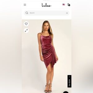 NWT Mauve Velvet Tulip Mini Dress by LuLus